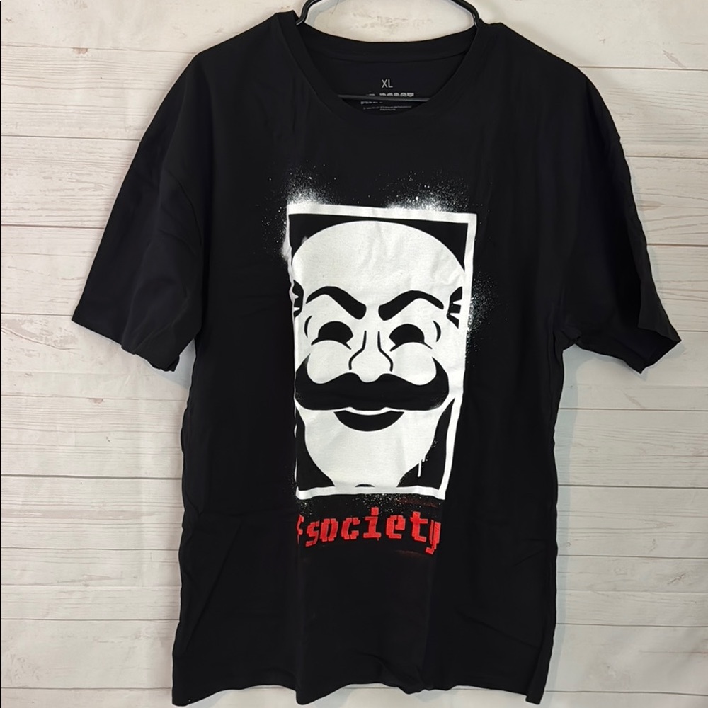 Loot Crate XL MR. ROBOT fsosiety Black Graphic T-Shirt